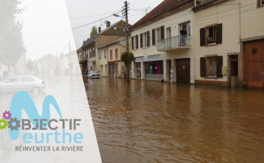 Inondations de la Meurthe à Raon-l'Etape en octobre 2013 - © EPTBMM / A. Hoerd