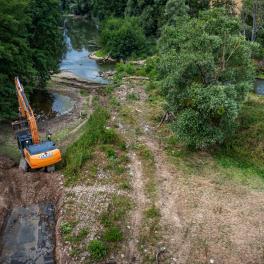 Début des travaux d'aménagement du seuil de Bralleville