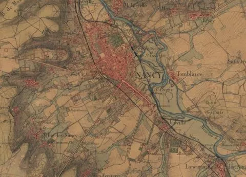 Extrait d'une carte d'Etat-Major de Nancy (1820-1866)