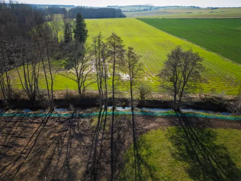 Le Madon en tracé rectiligne avant les travaux